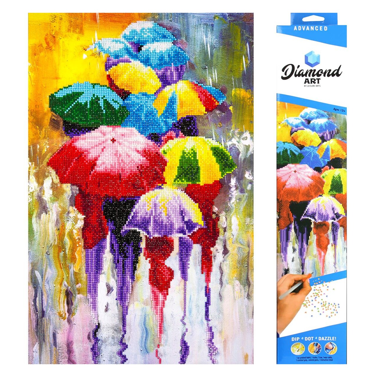 Diamond Art By Leisure Arts Diamond Painting Kits For Adults 14"X16" Intermediate Rainy Day, Full Drill, Art Kits, Dimond Art, For Adults, Kit